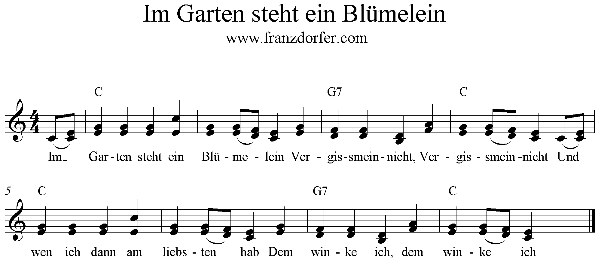 im garten steht ein blümelein