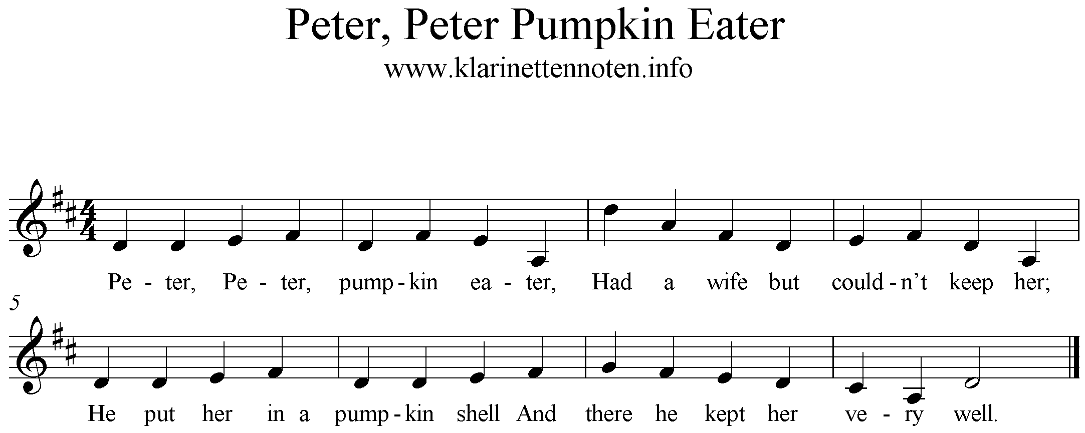 Peter Peter Pumpkin Eater-kla