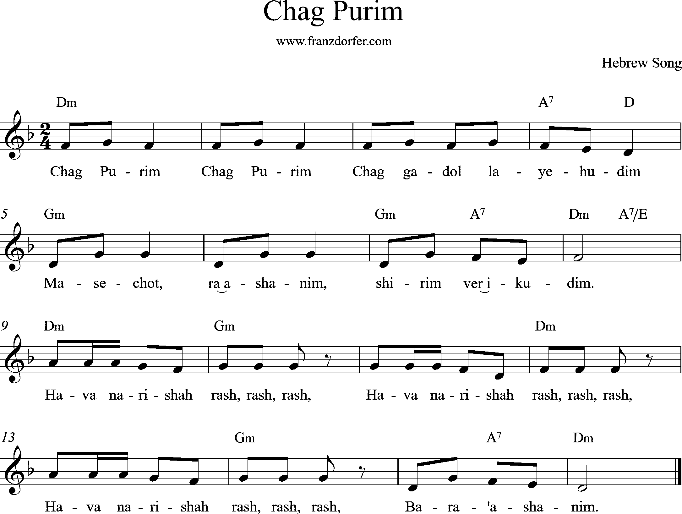 Chag purim d-minor