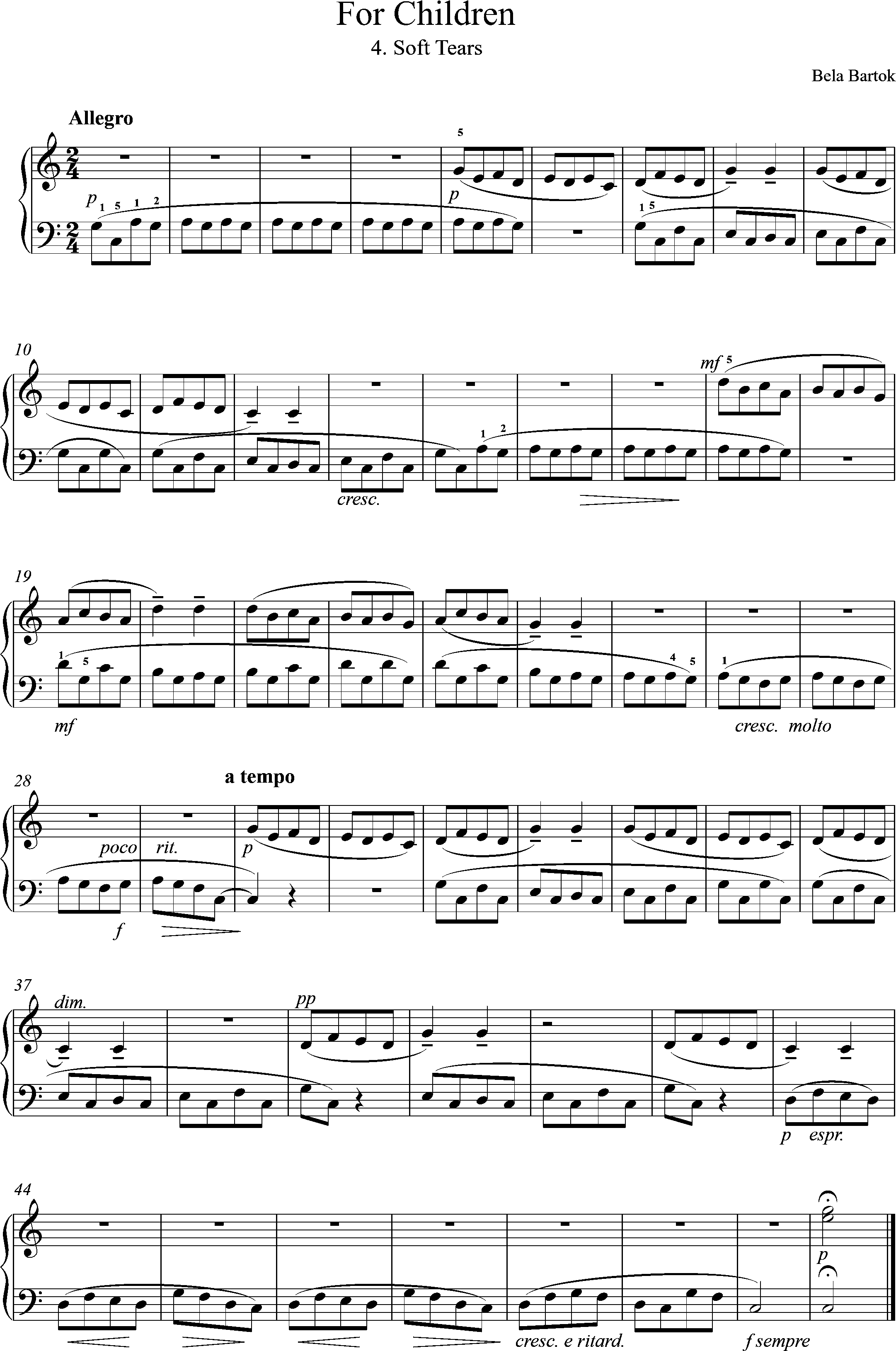 Soft Tears, Piano Sheet