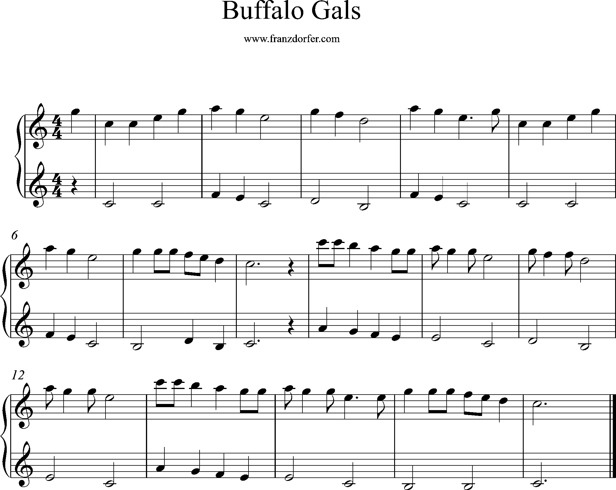 PIano Sheetmusic, C-Major