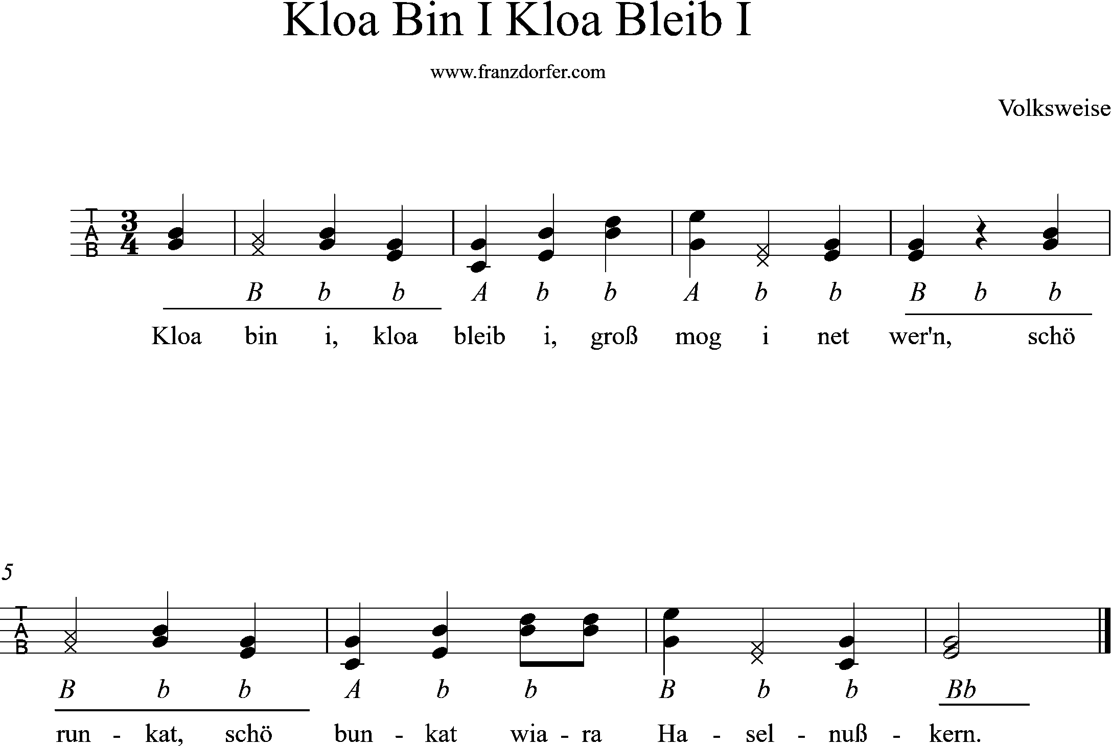 steirische harmonika, kloa bin i kloa bleib i