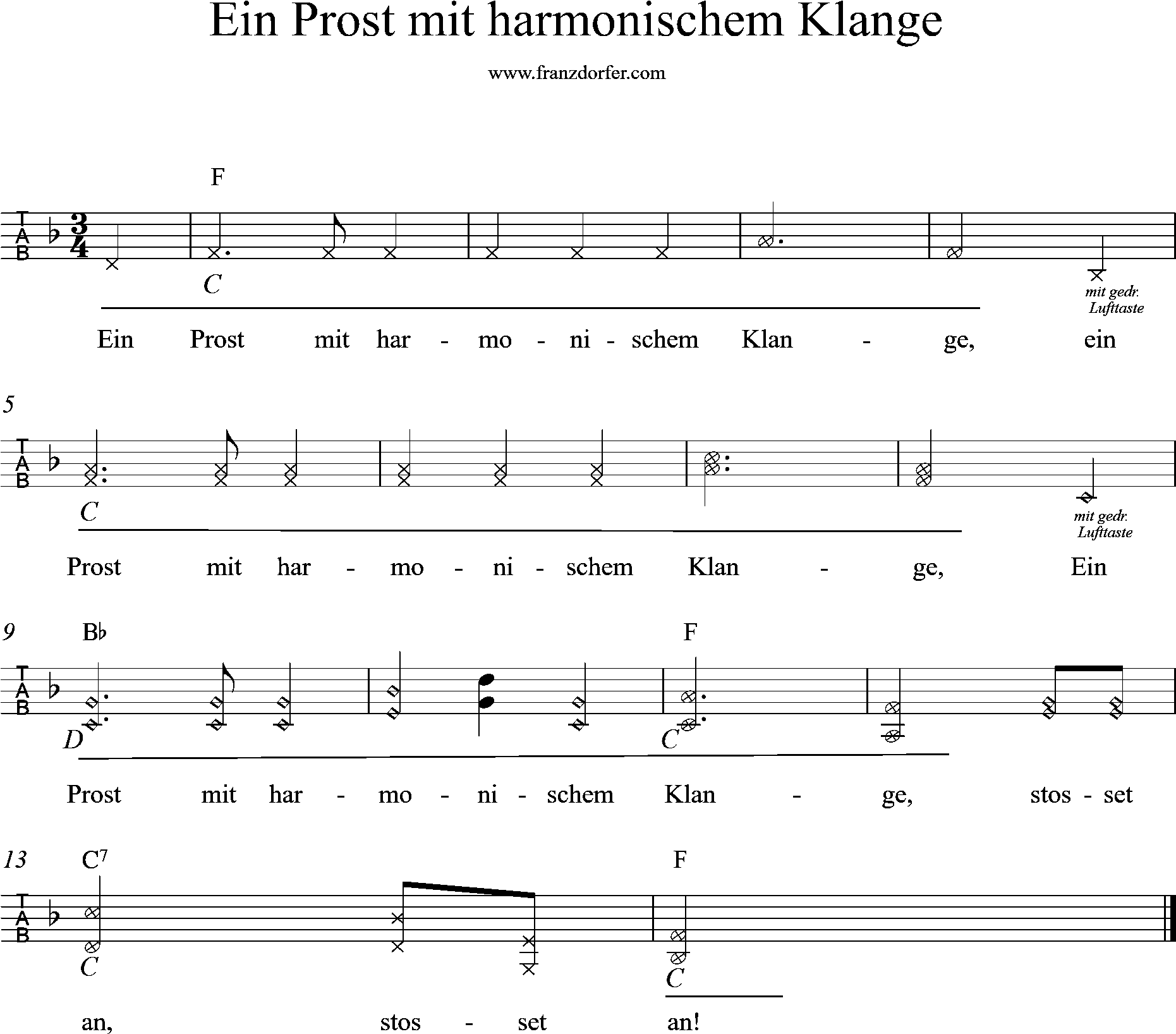 Griffschrift, 3te Reihe, Ein Prost