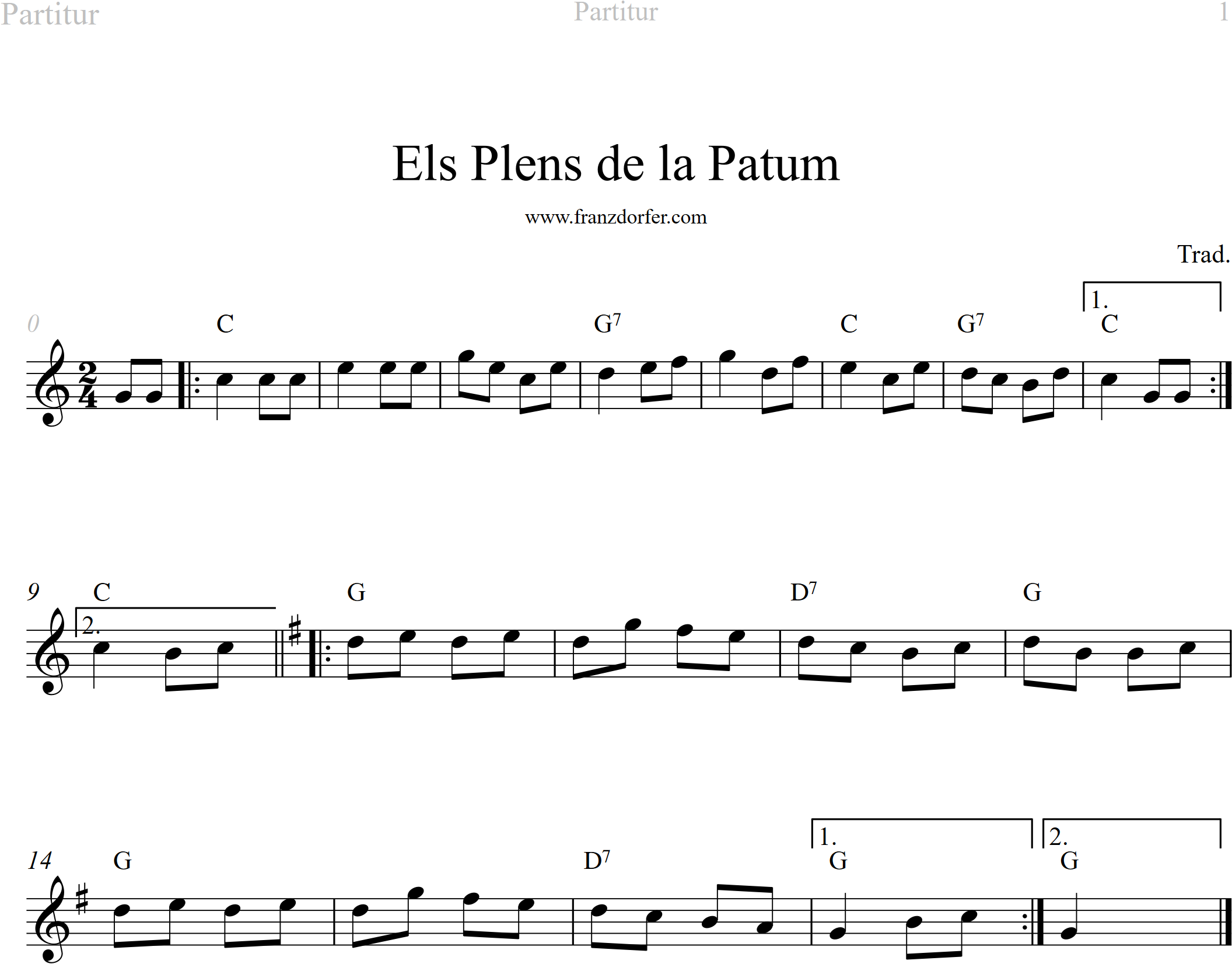 sheetmusic, C-Major, els plens