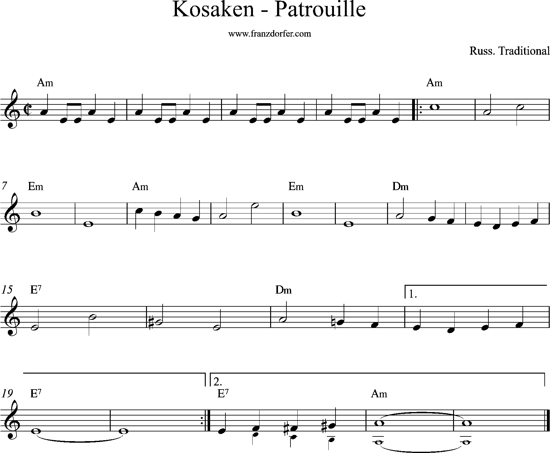 leadsheet, a-minor