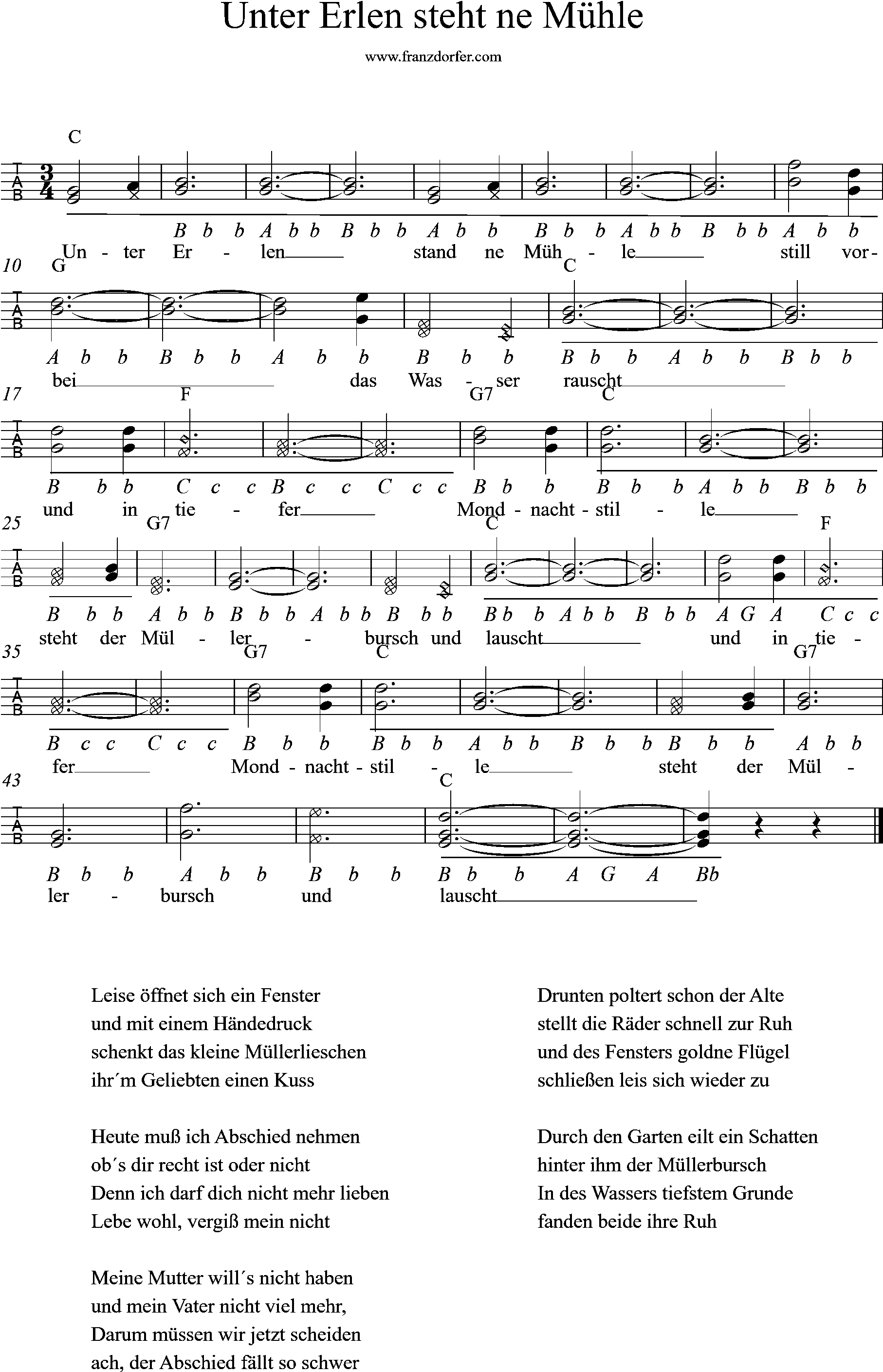 griffschrift, Unter Erlen