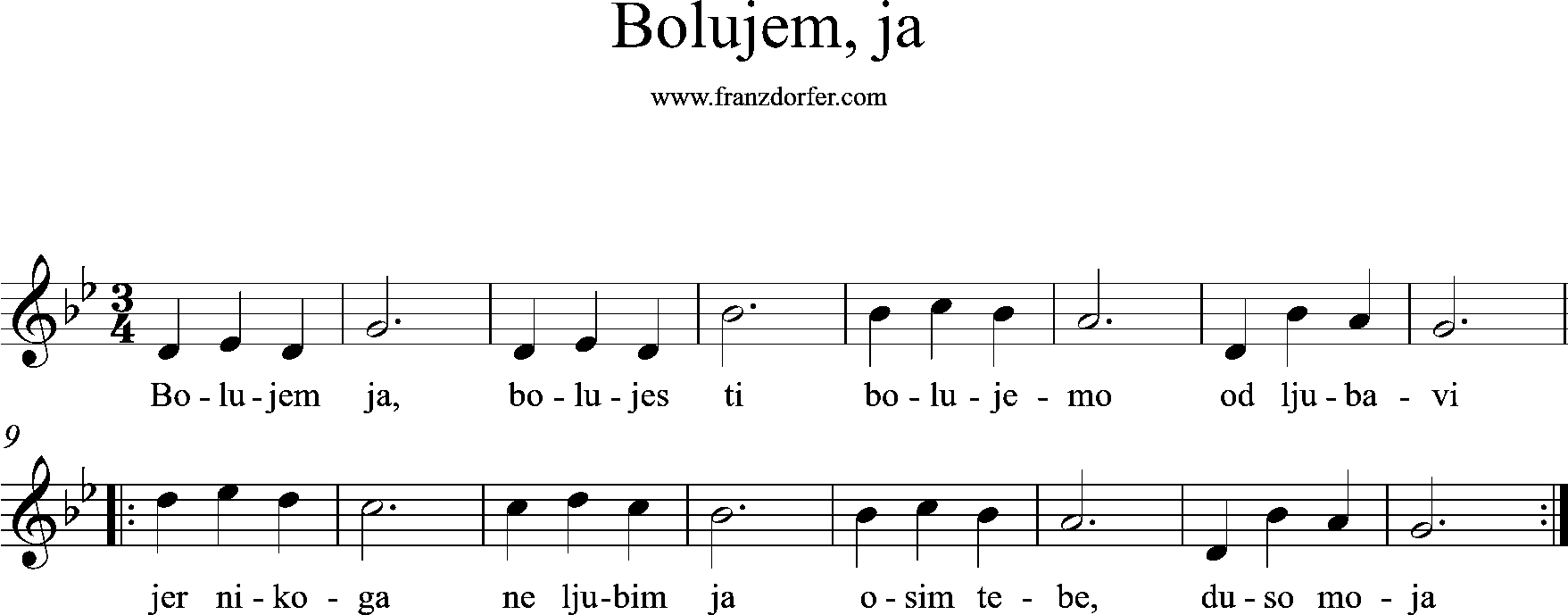 leadsheet, g-minor, Bolujem, ja