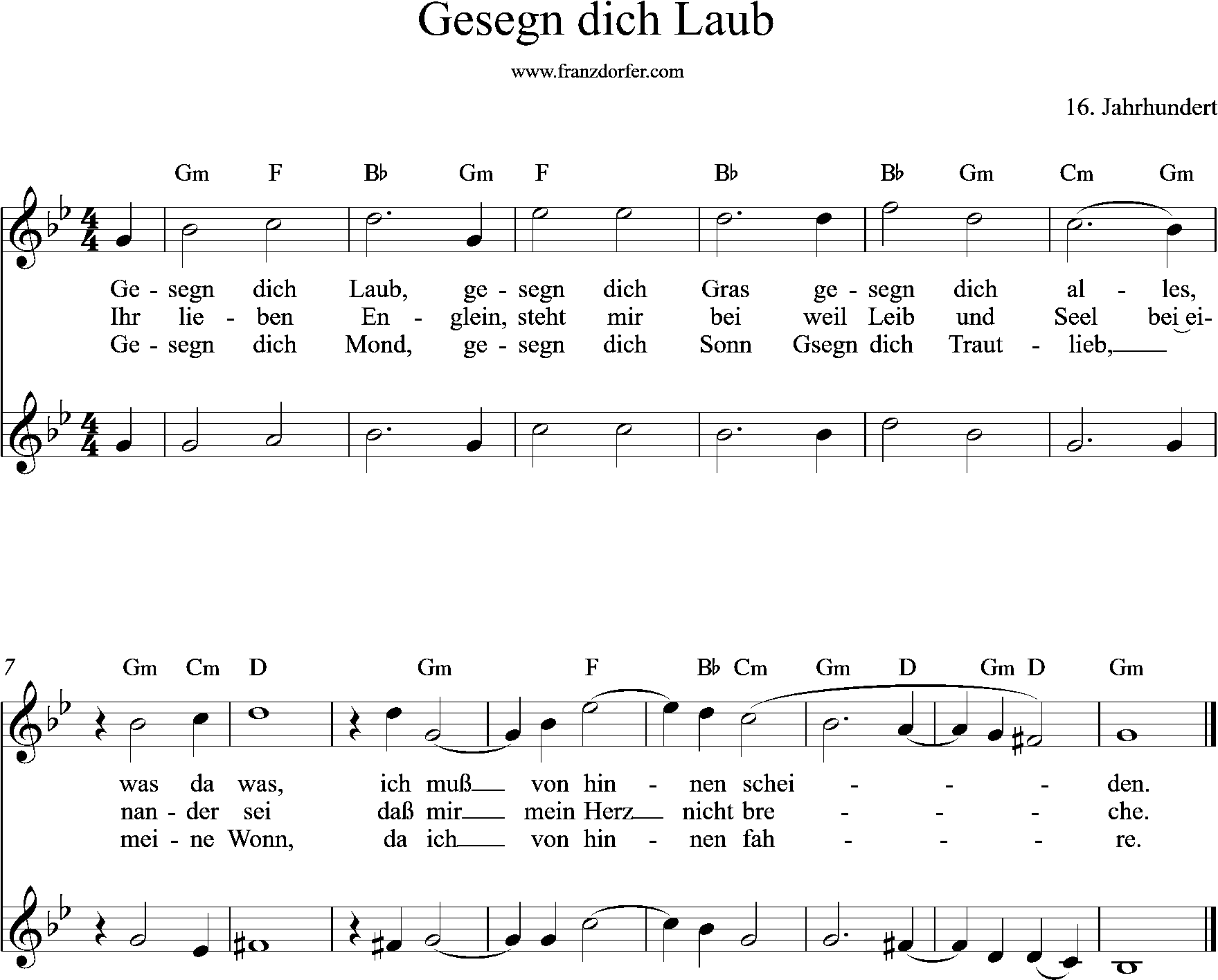 2stimmig, Gesegn dich Laub, Zupfgeigenhansl