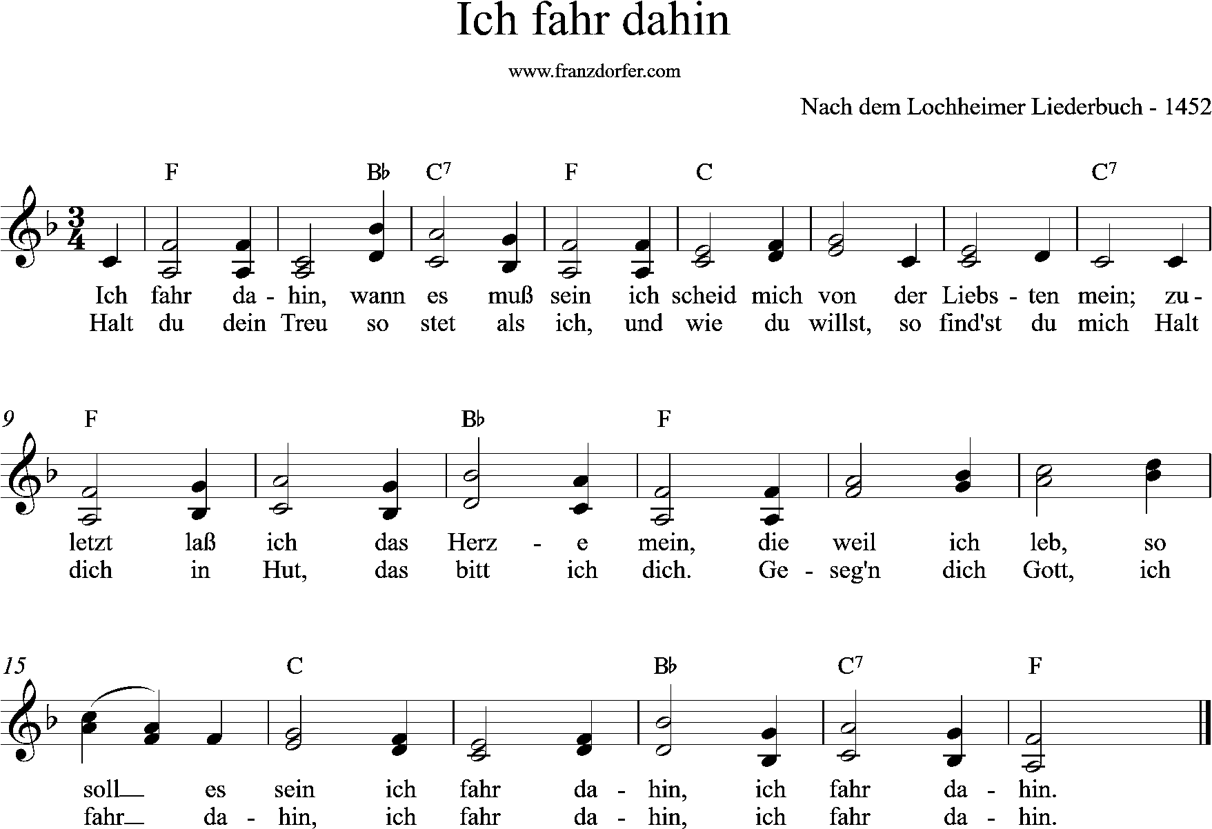 Zupfgeigenhansl- Ich fahr dafin, 2stimmig