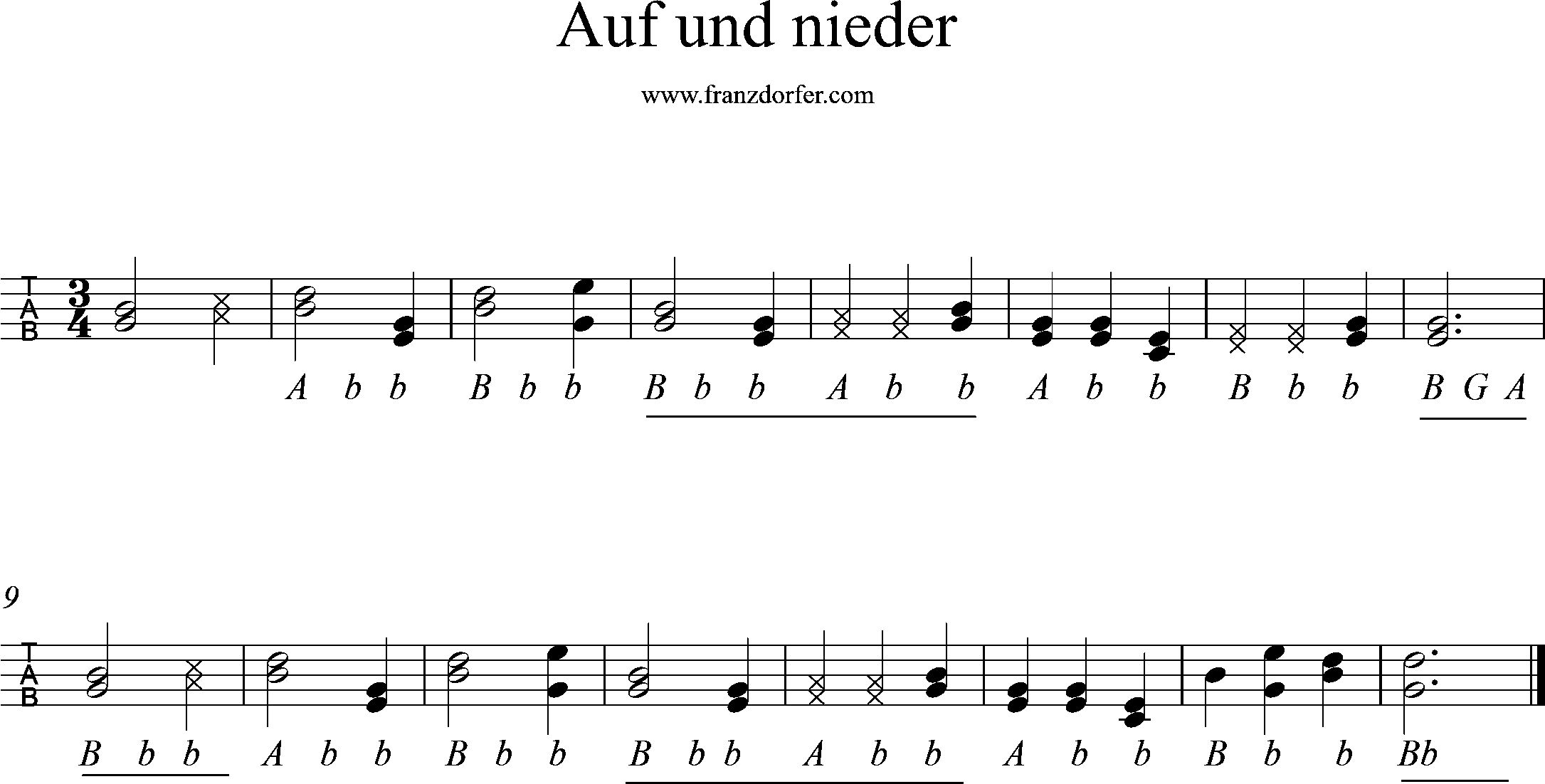 griffschrift, Auf und nieder