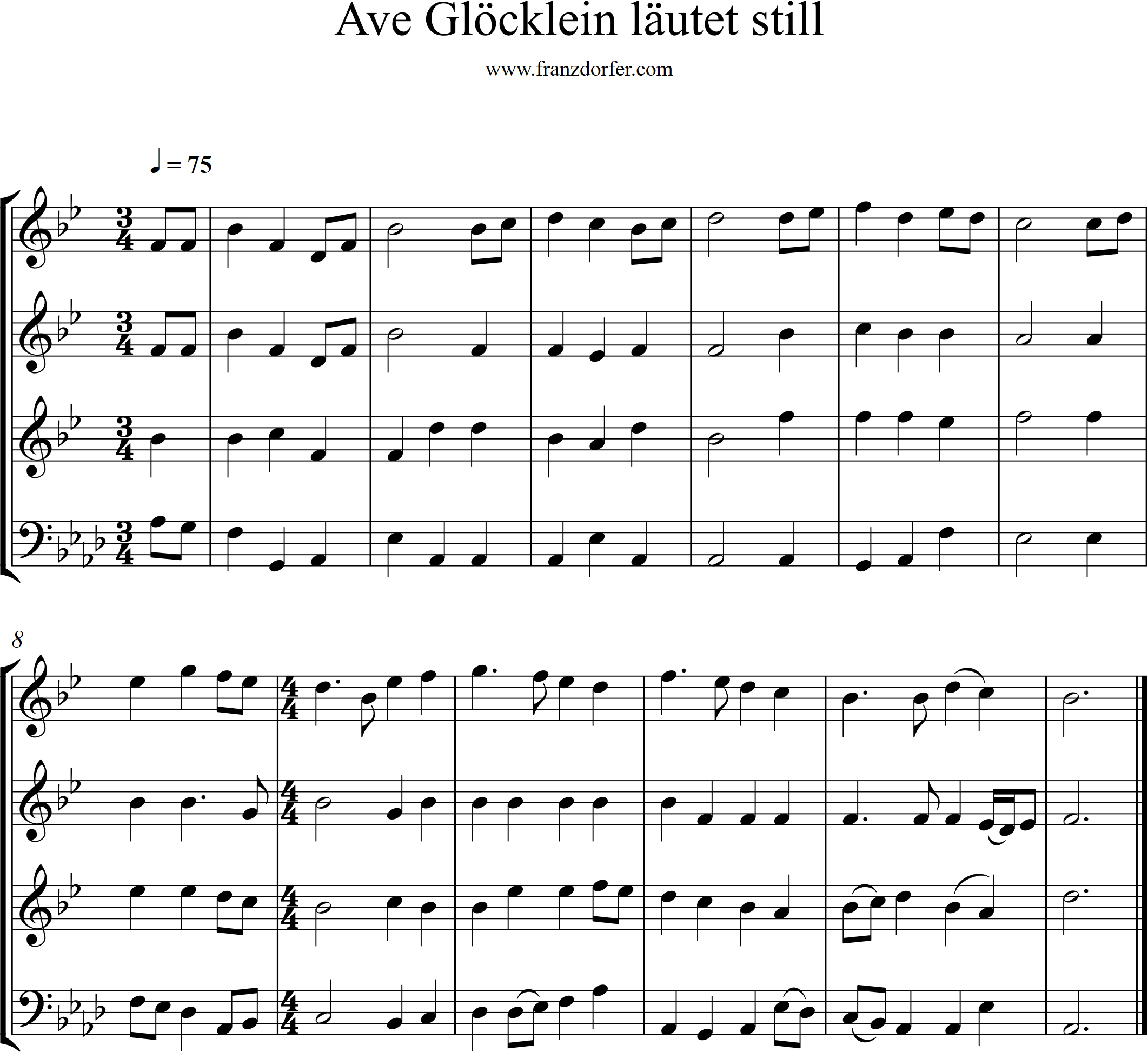 Blechbläserquartett, Ave Glöcklein läutet still