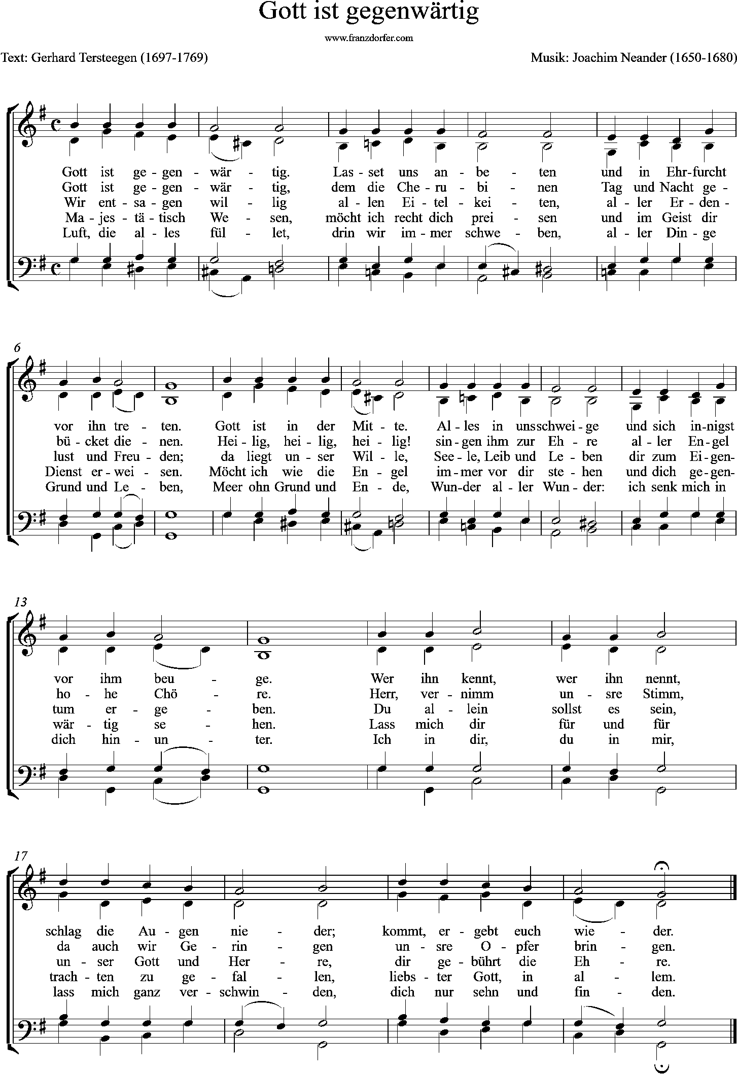 4stimmig, Chor, Orgel, Gott_ist_gegenwärtig