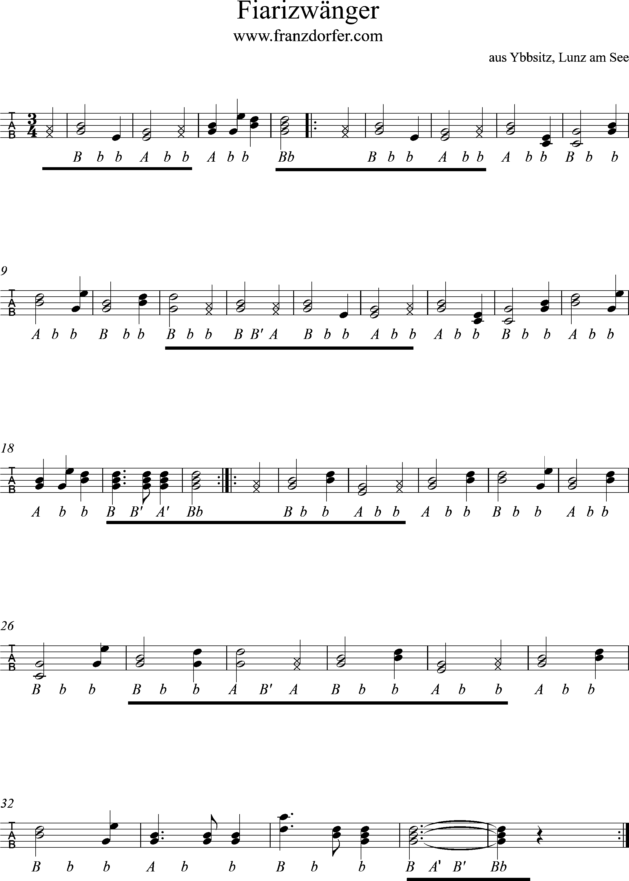 ziachnoten, Griffschrift, Fiarizwänga griffschrift, steirische lernen, Fiarizwänga