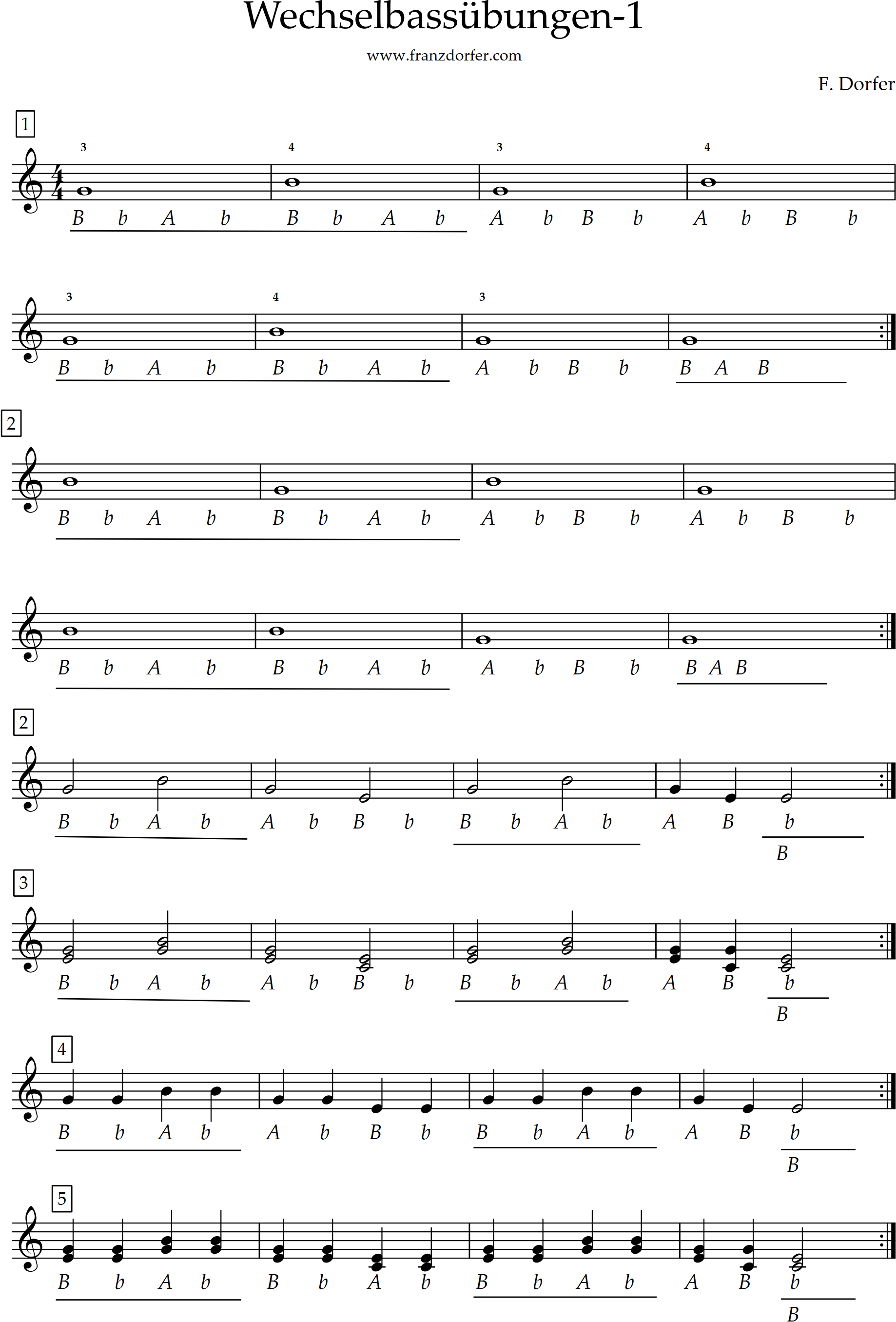 ziachnoten, Wechselbass, Übungen griffschrift Wechselbass Übungen, steirische Harmonika
