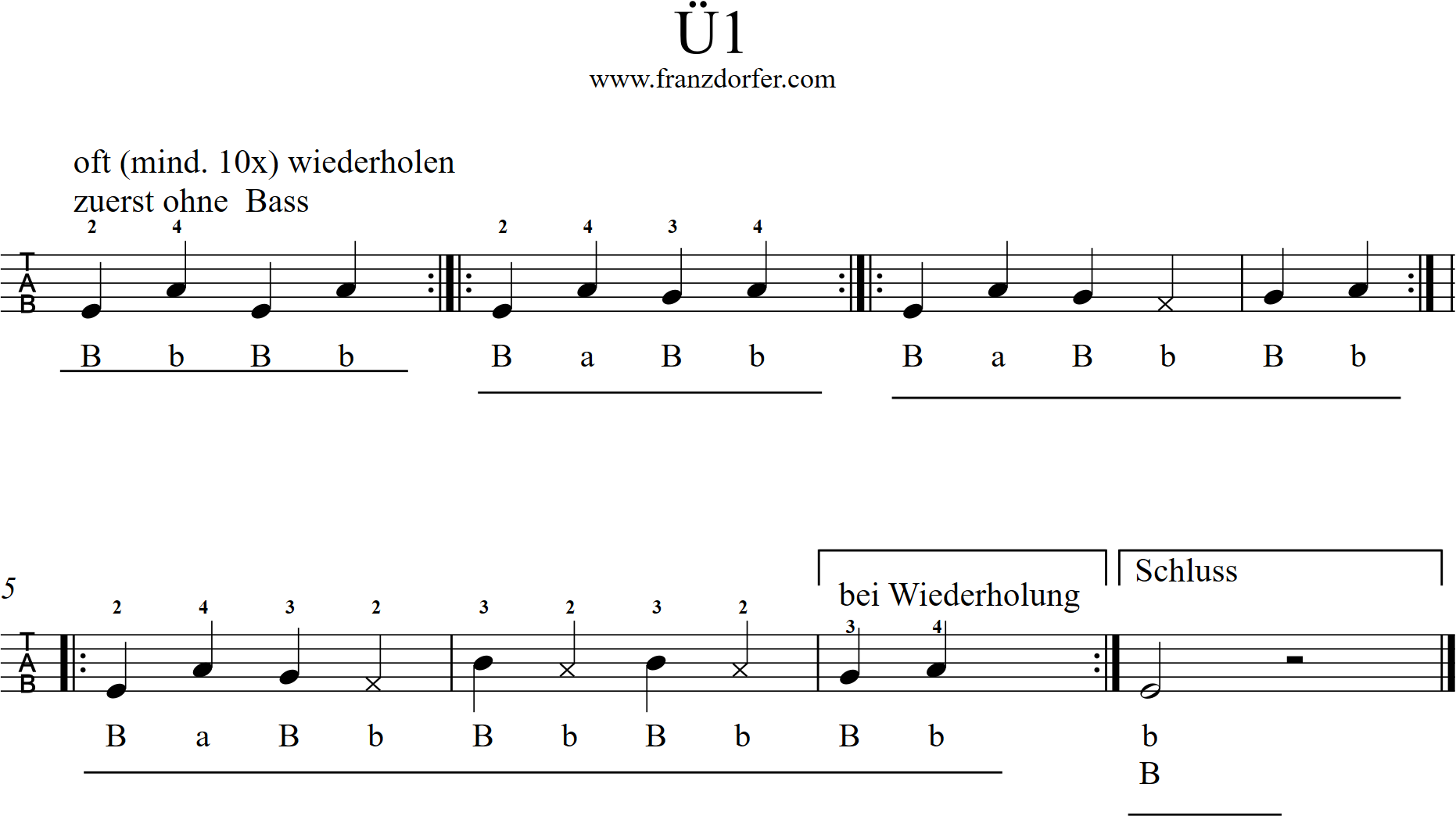 steirische lernen, fingerübungen, griffschrift ziachnoten, übungen , harmonika lernen, griffschrift