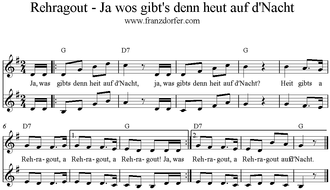 Noten rehragout - ja wos gibt s denn heut auf d nacht