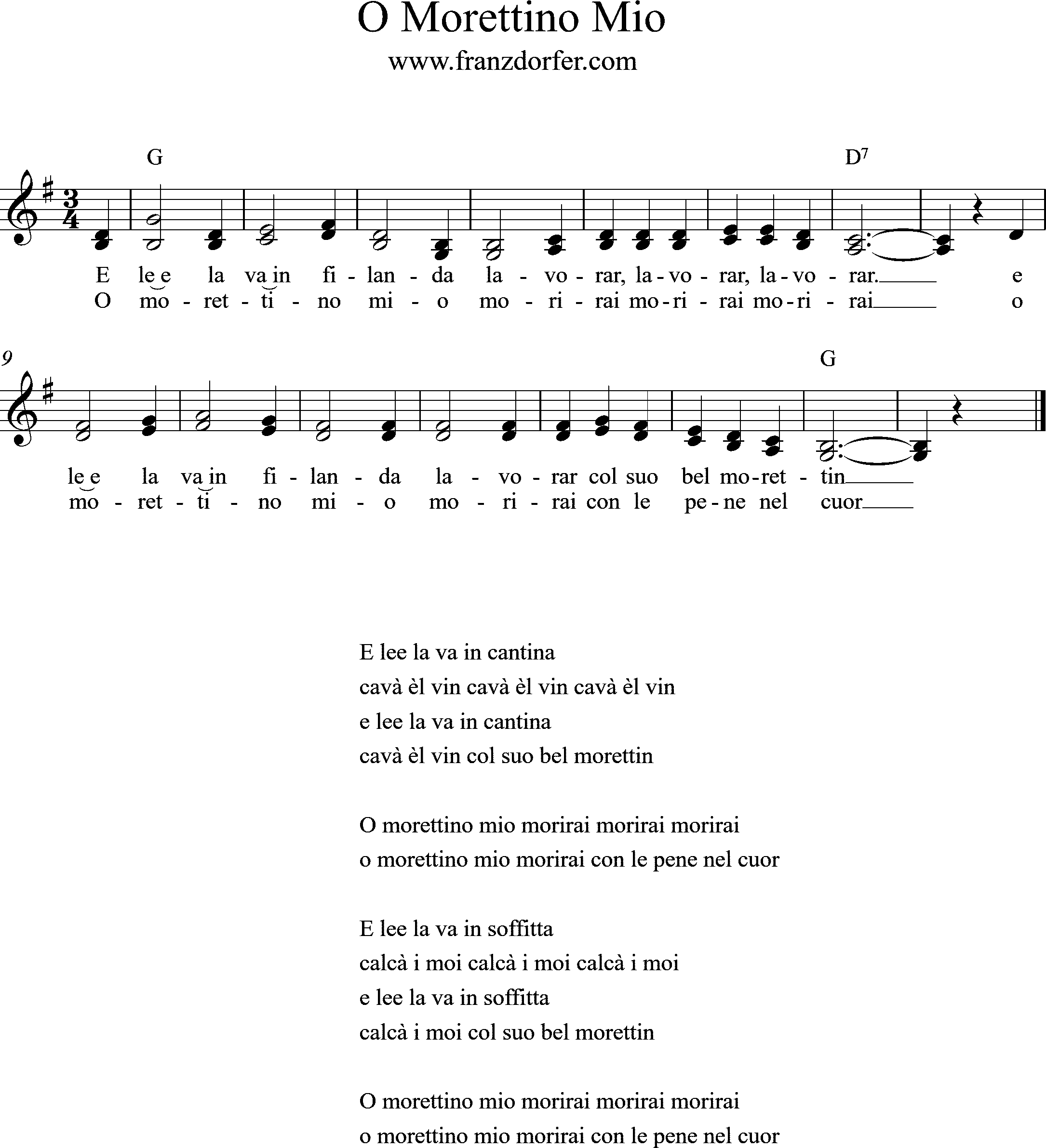 Noten E lee la va in filanda