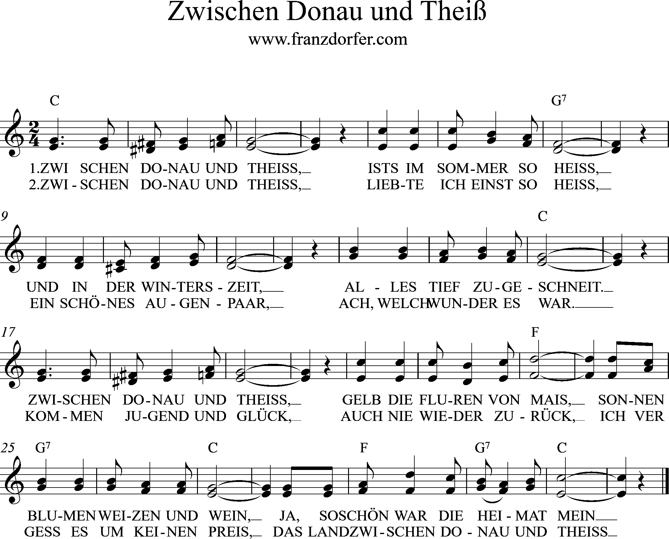 Noten - Zwischen Donau